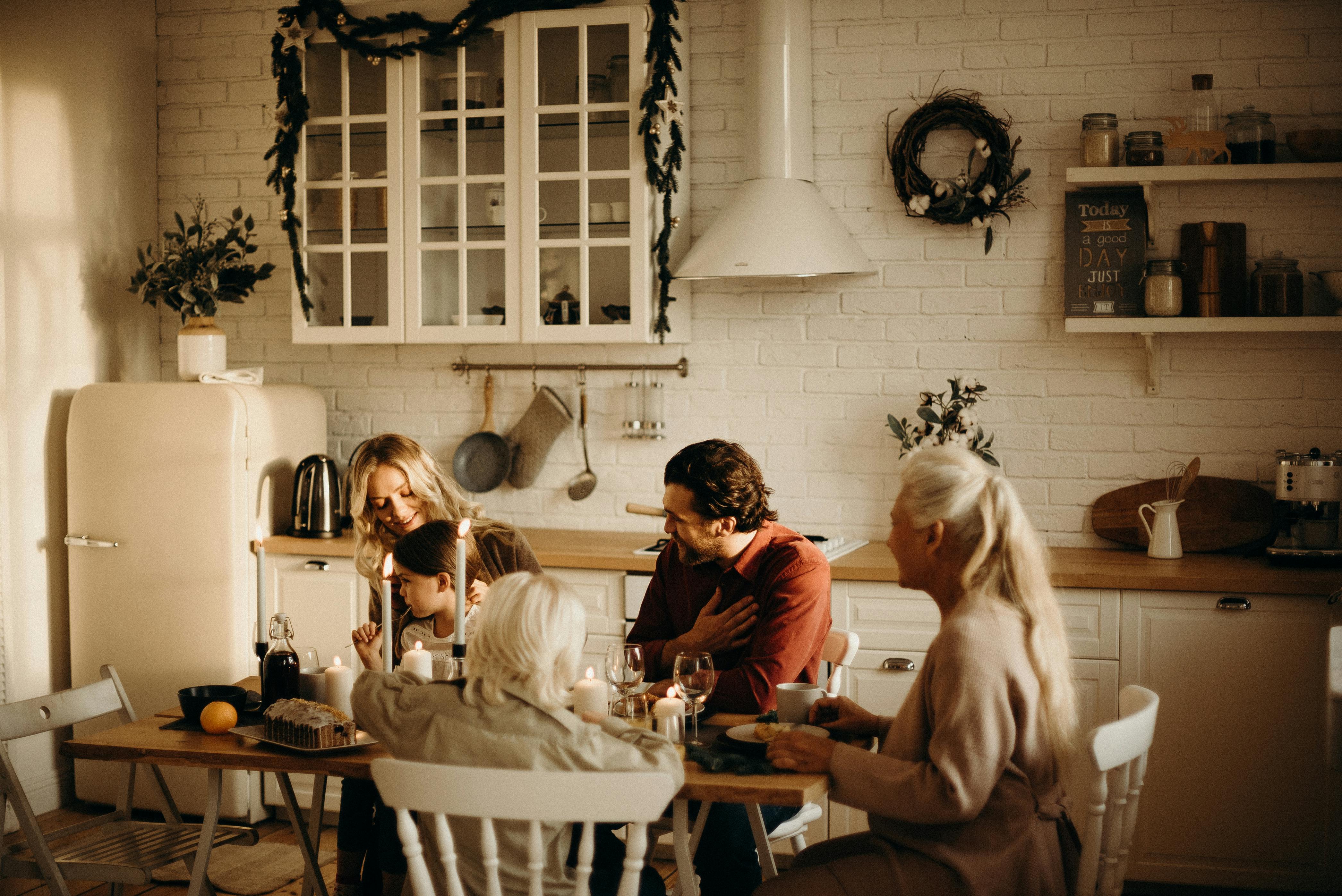 Family discussing emergency communication plan